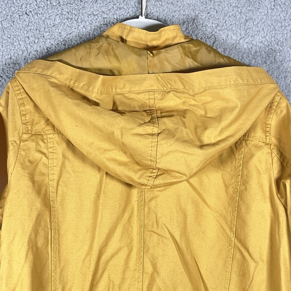 Outer Edge Womens L Mustard Yellow Hooded Utility Anorak Jacket Drawstring - Picture 5 of 10